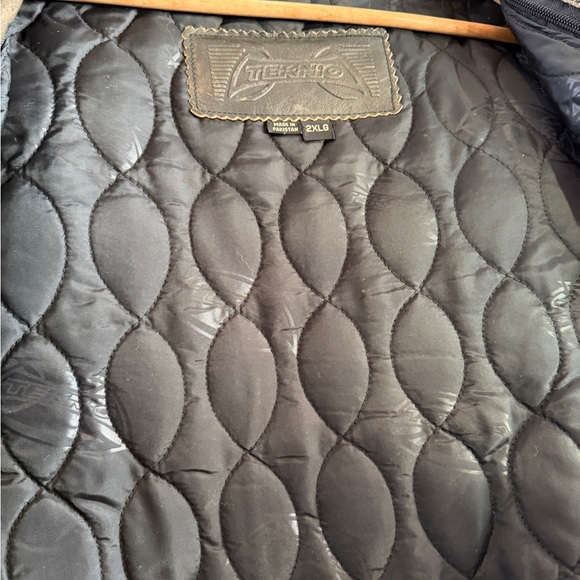 Men's Vintage Teknic Distressed Brown Leather Biker Jacket with Armor 2 XL - Picture 11 of 14